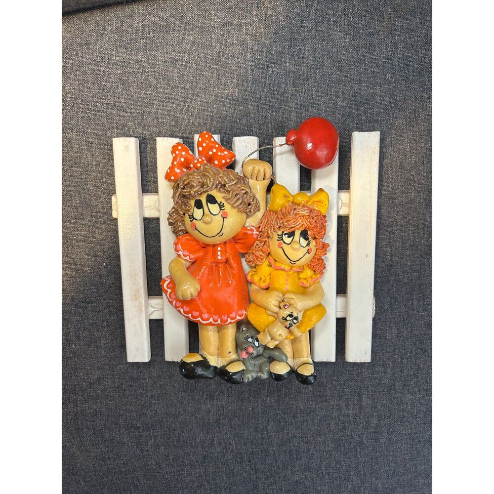 Vintage 3D Wall Plaque 7x7 Nursery Decor Kitsch Retro Girls Teddy Cottagecore